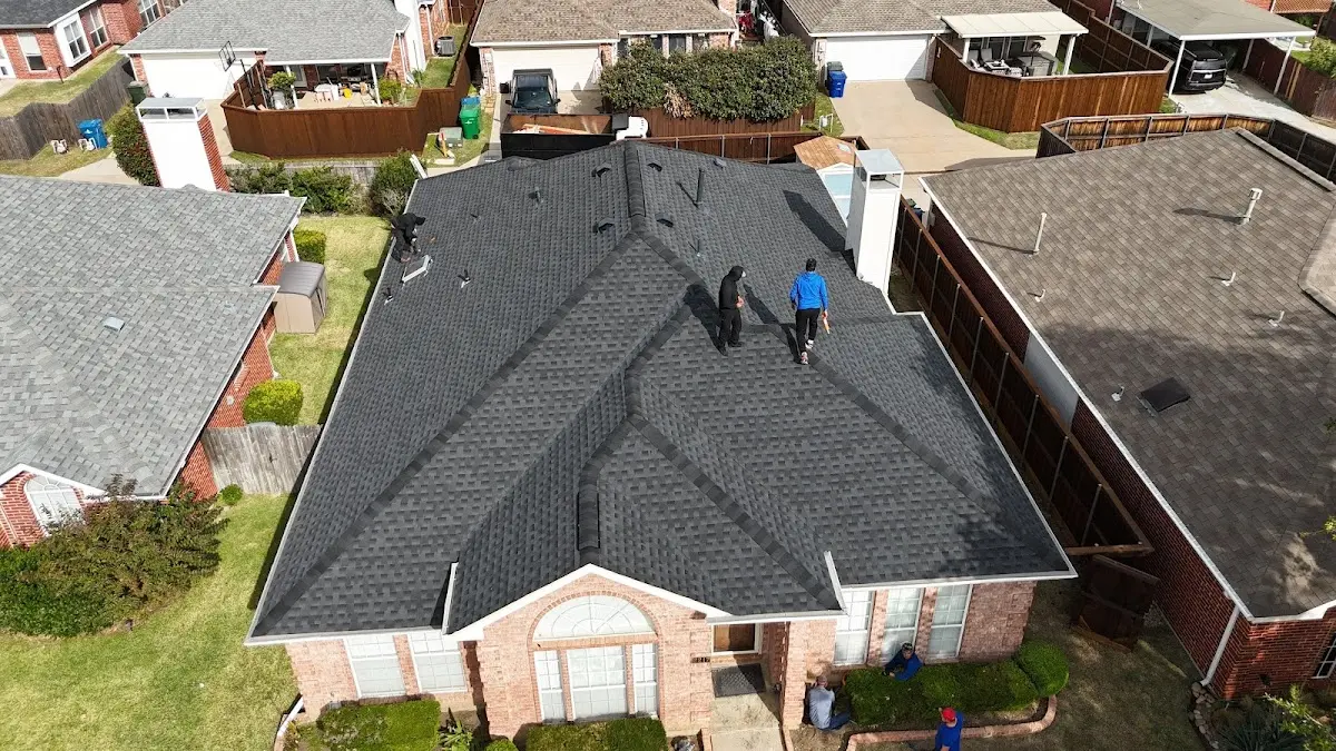 Commercial Roofing work in progress on a Lewisville property